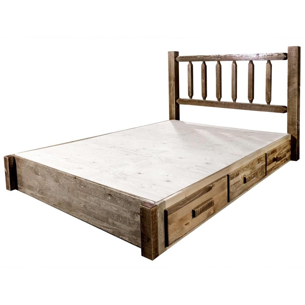 Homestead Collection Twin Platform Bed w/ Storage, Stain & Lacquer Finish. Picture 7