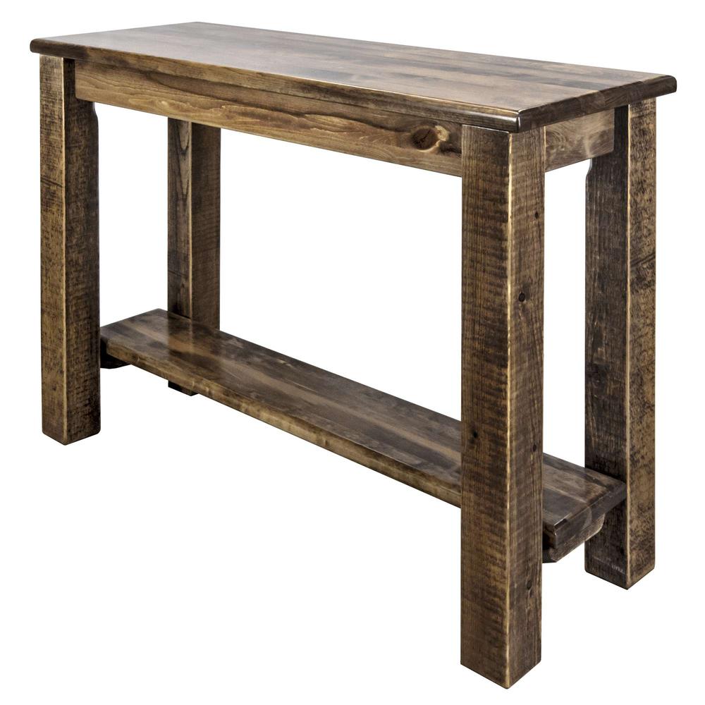 Homestead Collection Console Table w/ Shelf, Stain & Clear Lacquer Finish. Picture 3