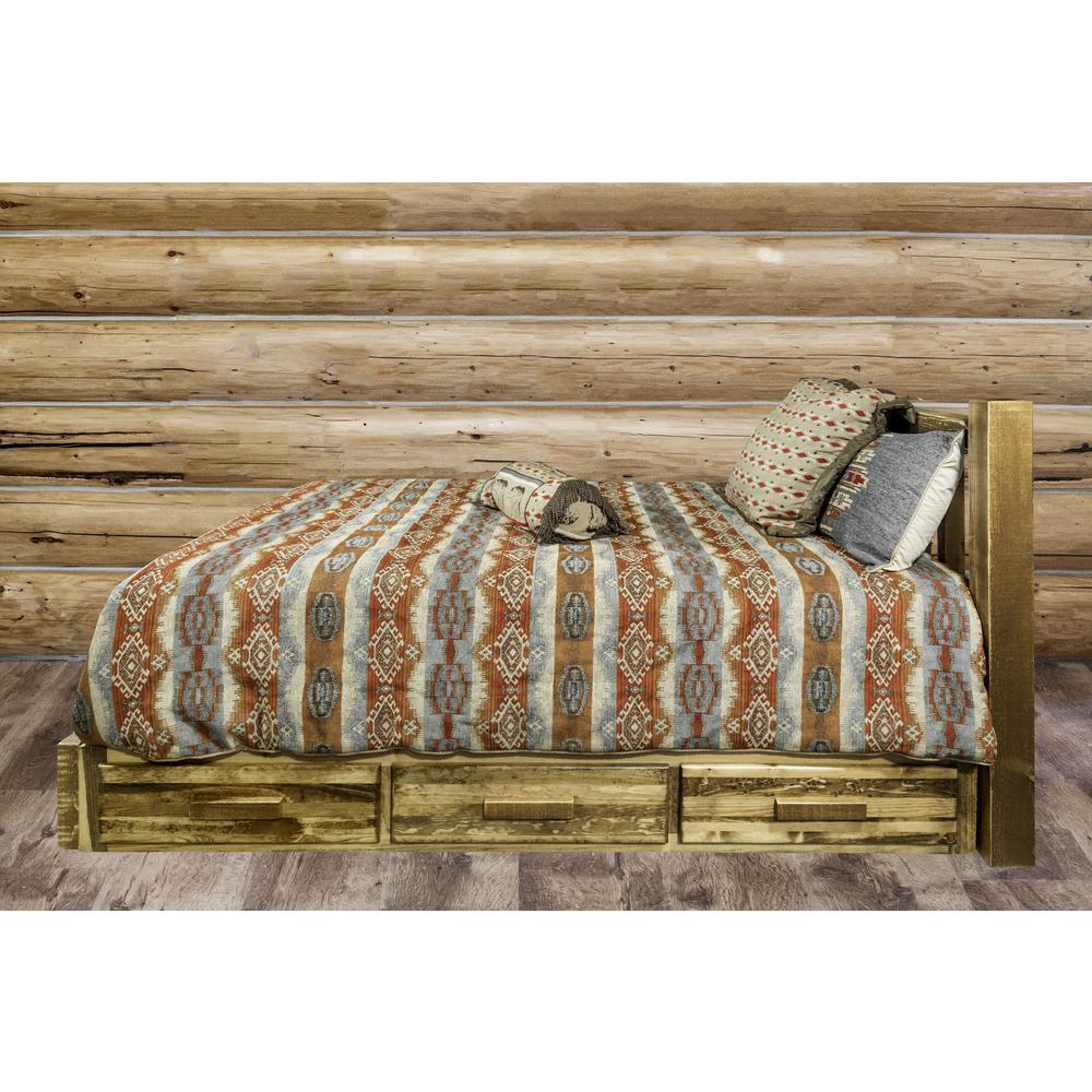 Homestead Collection Twin Platform Bed w/ Storage, Stain & Lacquer Finish. Picture 9