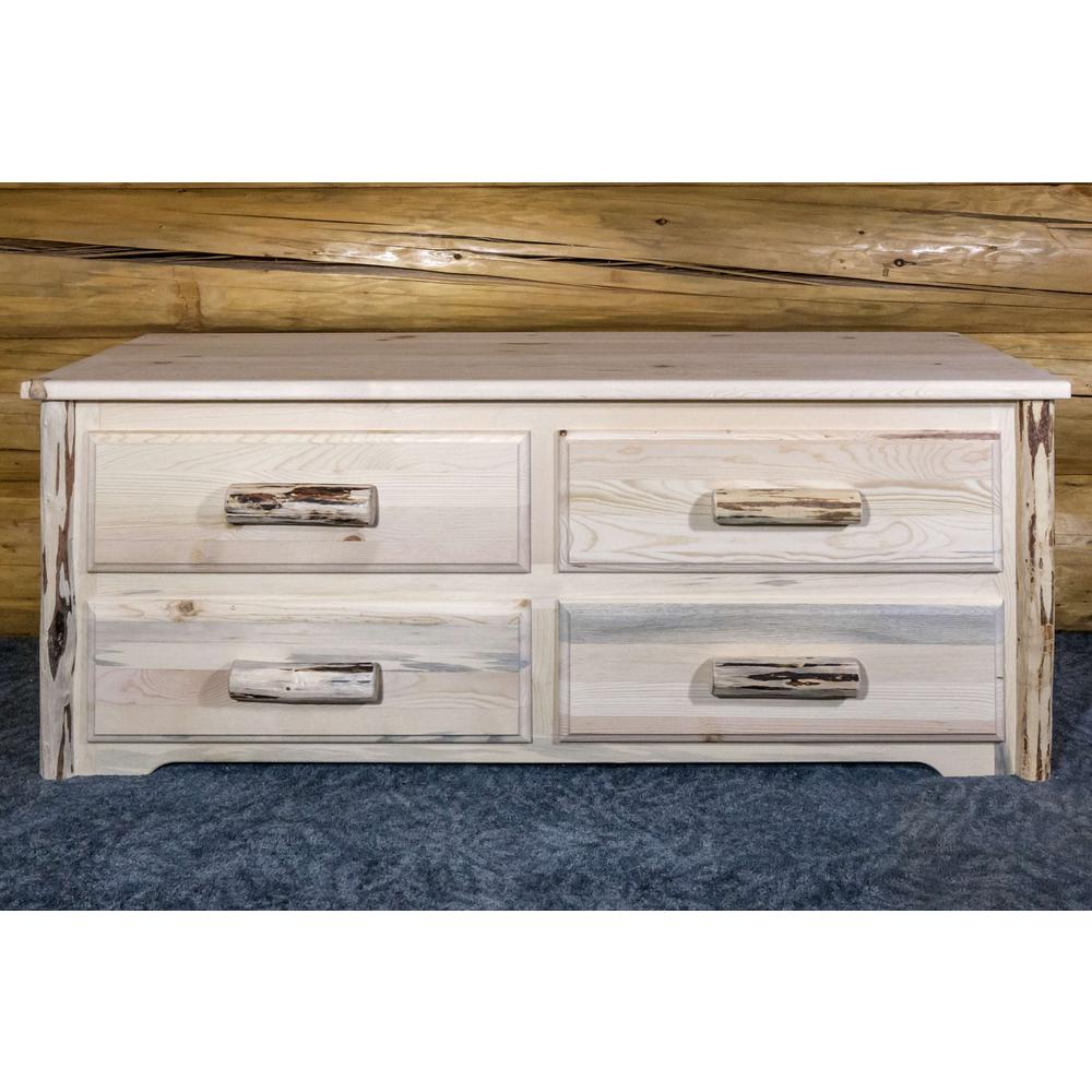 Montana Collection 4 Drawer Sitting Chest, Clear Lacquer Finish. Picture 4