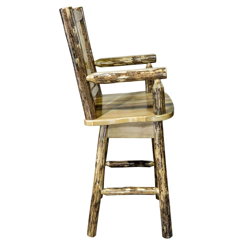 Glacier Country Collection Captain's Barstool w/ Back & Swivel. Picture 4