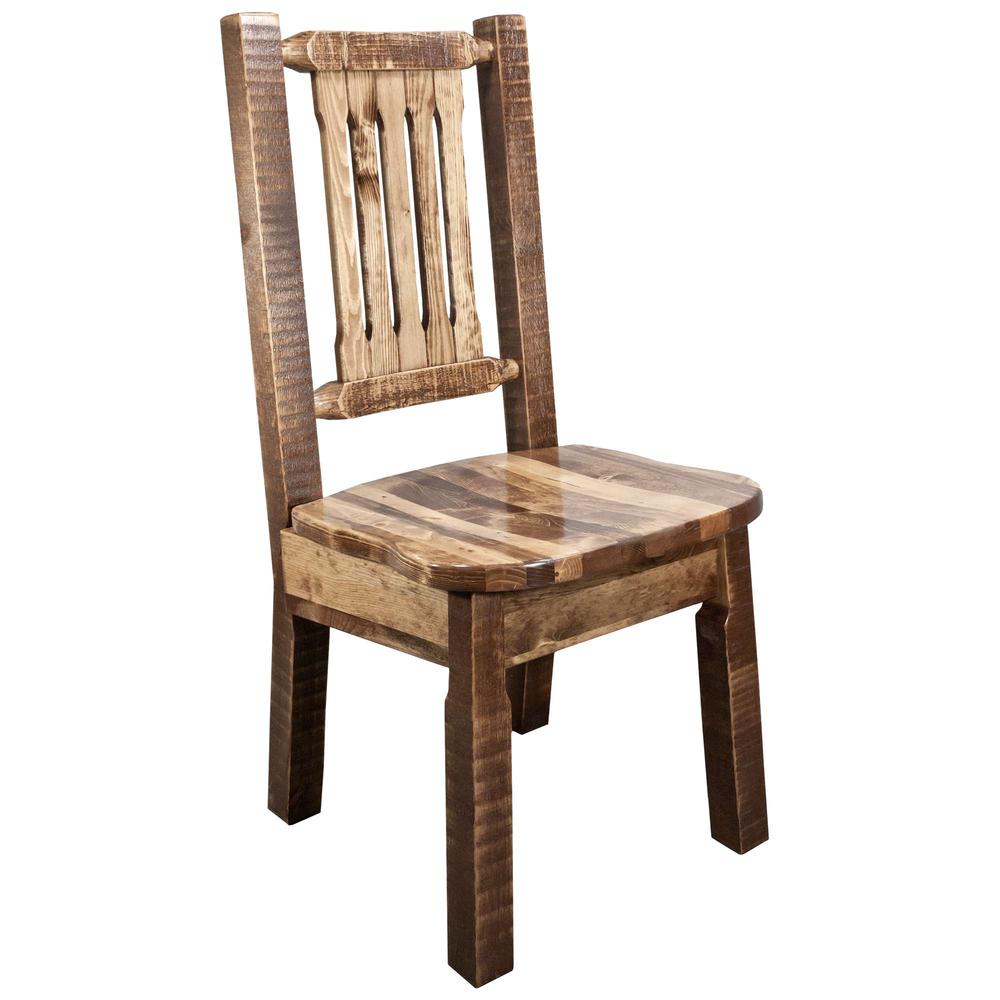 Homestead Collection Side Chair, Stain & Clear Lacquer Finish w/ Ergonomic Wooden Seat. Picture 1
