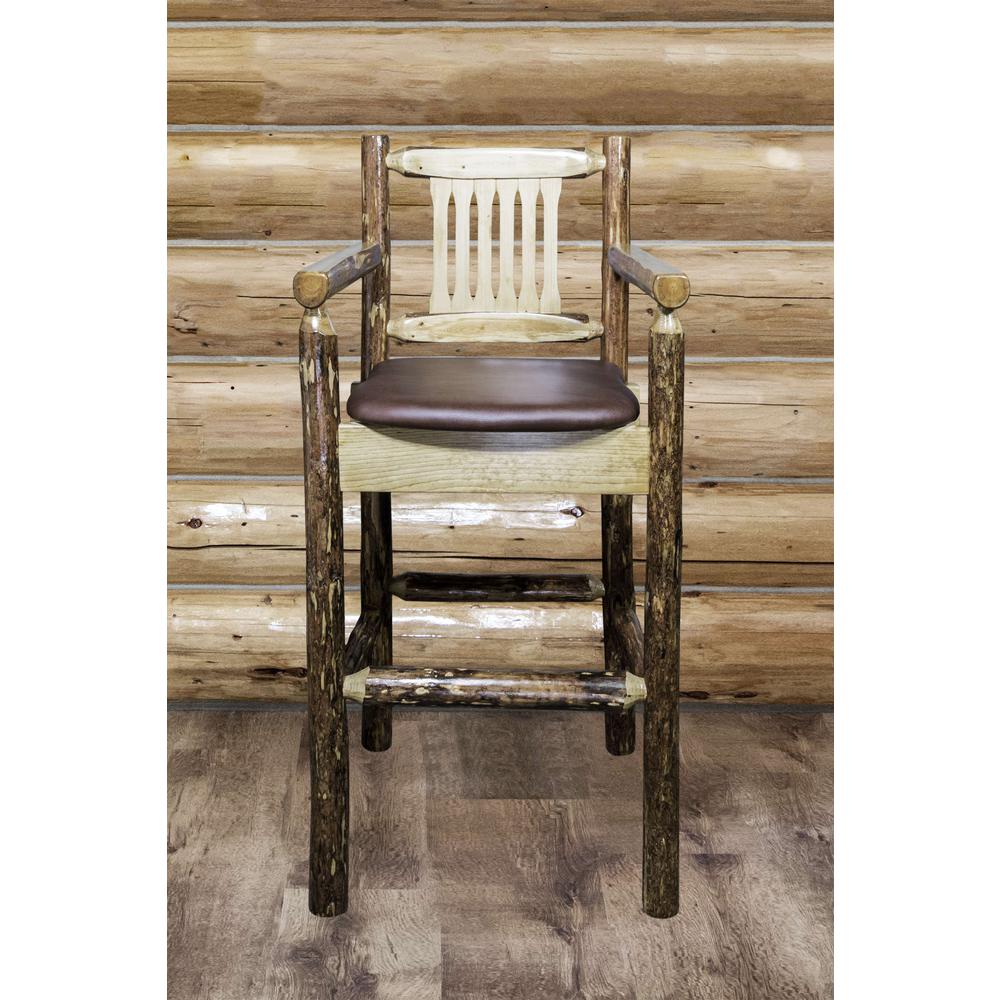 Glacier Country Collection Captain's Barstool - Saddle Upholstery. Picture 2
