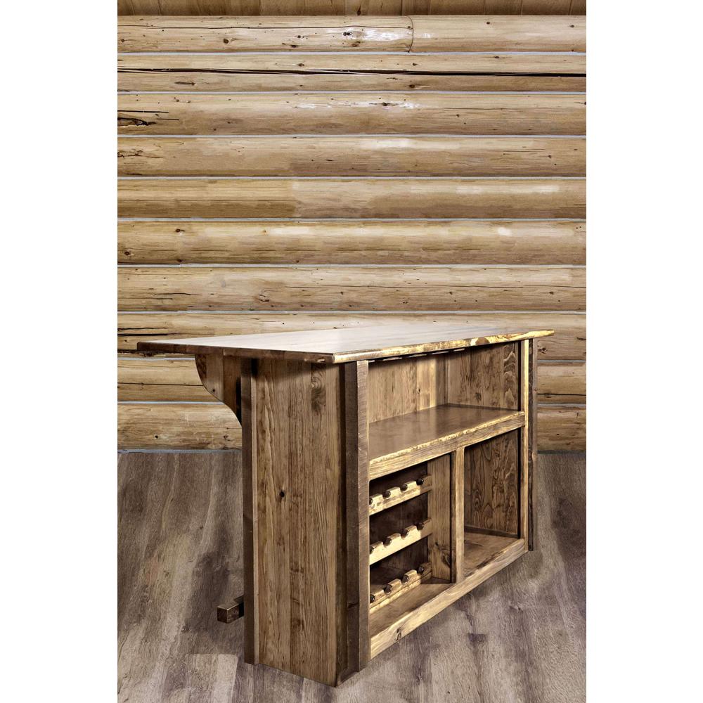 Homestead Collection Deluxe Bar with Foot Rail, Stain & Clear Lacquer Finish. Picture 5