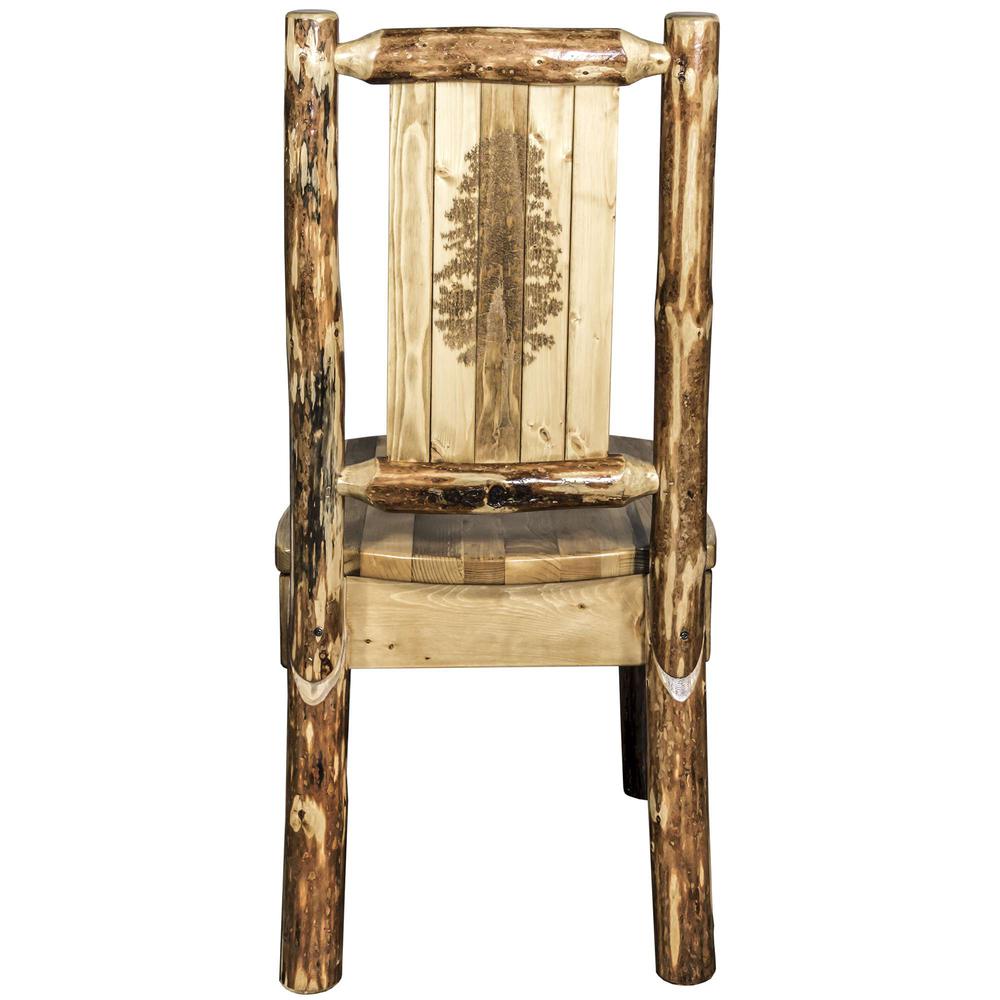 Glacier Country Collection Side Chair w/ Laser Engraved Pine Tree Design. Picture 2