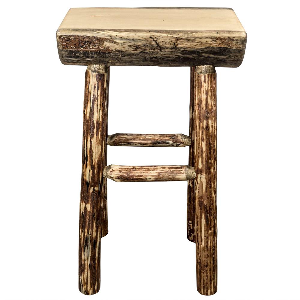 Glacier Country Collection Half Log Barstool w/ Exterior Stain Finish. Picture 2