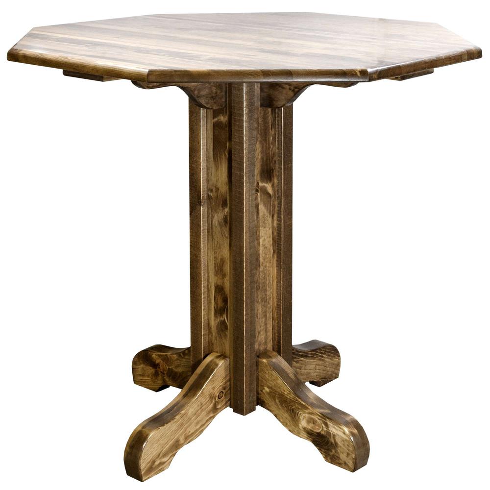 Homestead Collection Pub Table, Stain & Clear Lacquer Finish. Picture 1