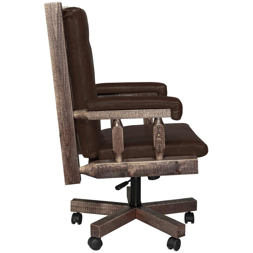 Homestead Collection Upholstered Office Chair, Stain & Clear Lacquer Finish. Picture 4