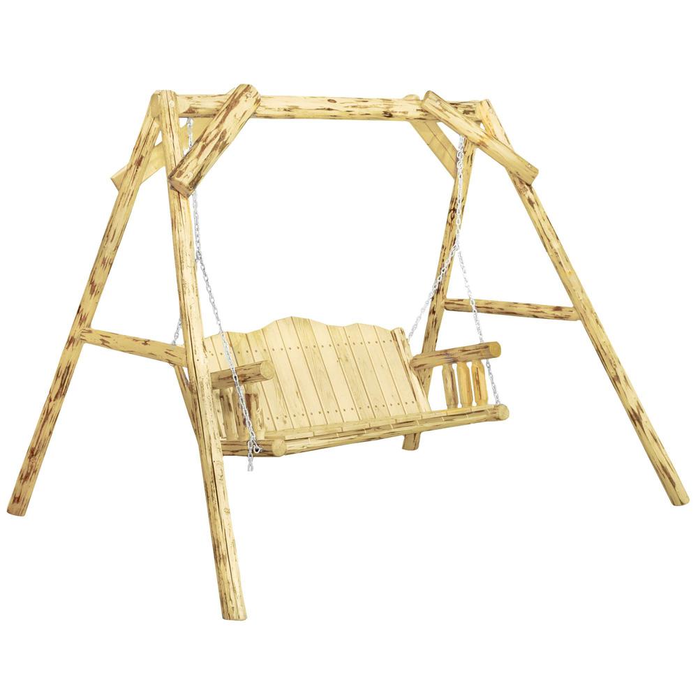 Montana Collection Lawn Swing w/ "A" Frame, Exterior Finish. Picture 1