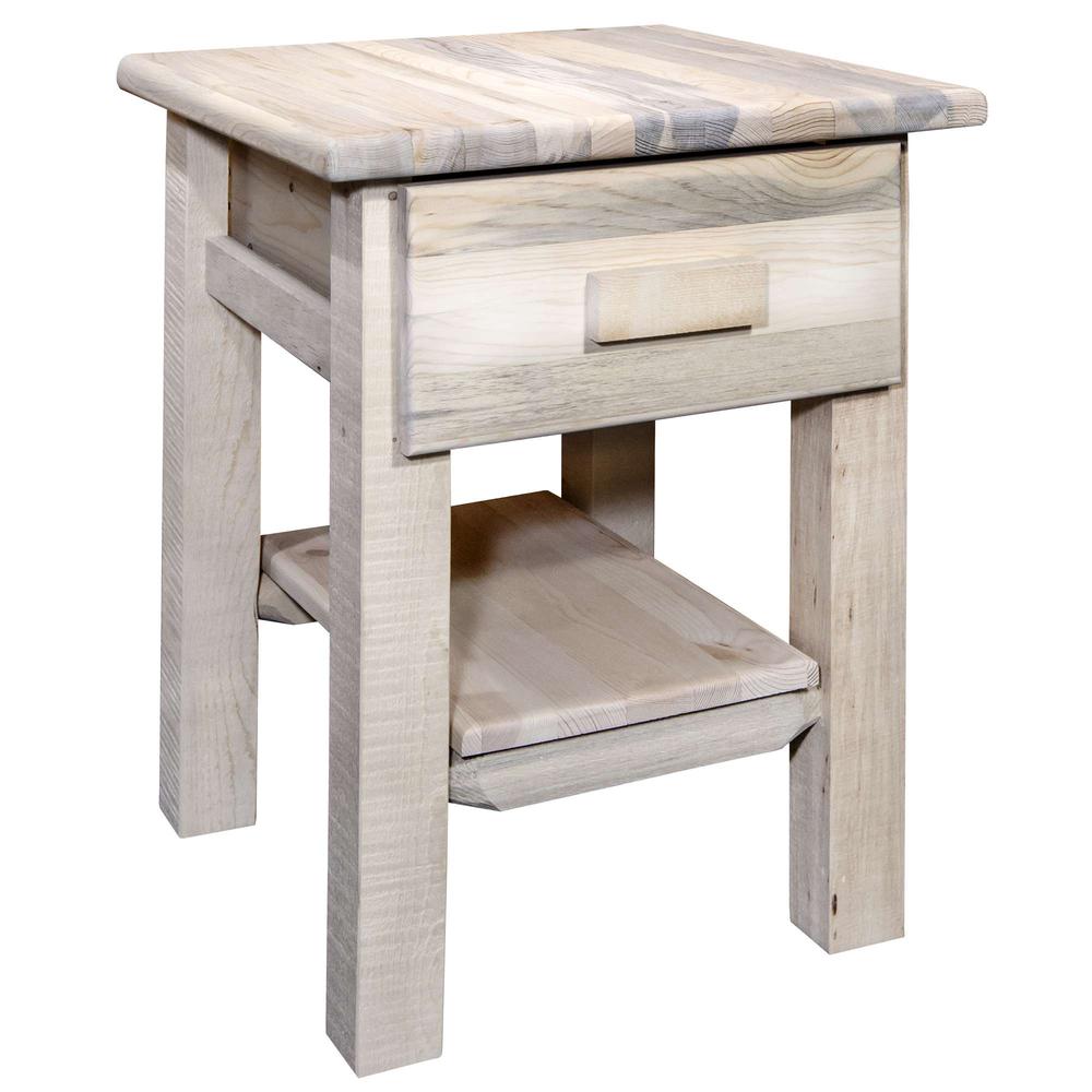 Homestead Collection Nightstand with Drawer & Shelf, Ready to Finish. Picture 1