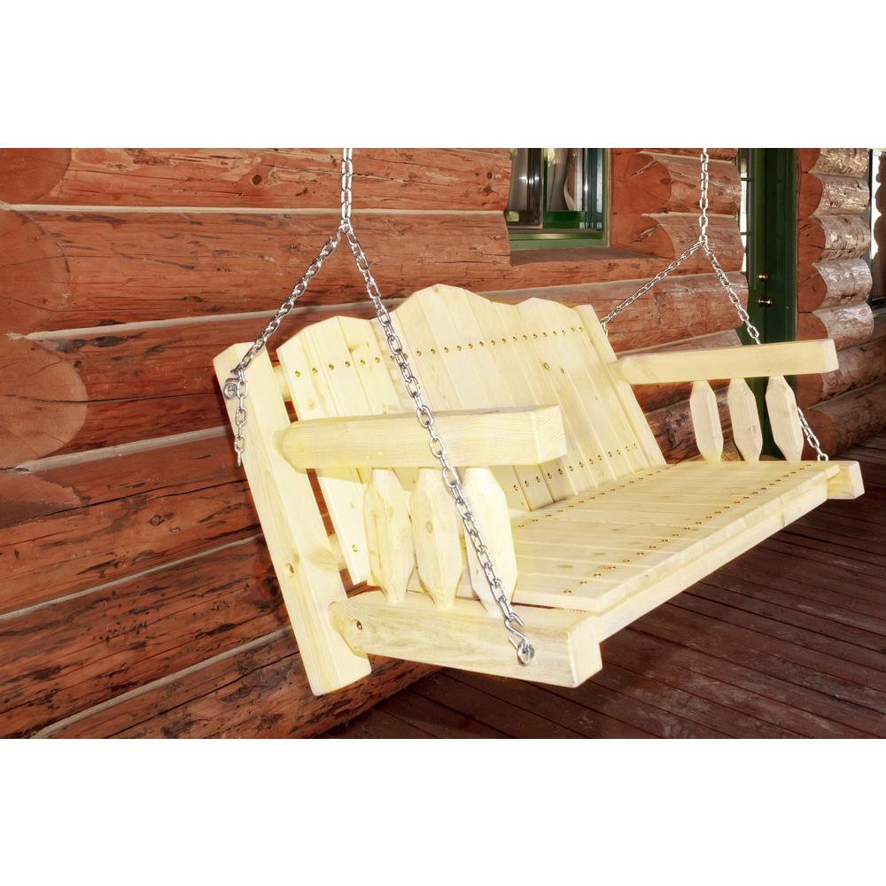 Homestead Collection Porch Swing, Clear Exterior Finish. Picture 2