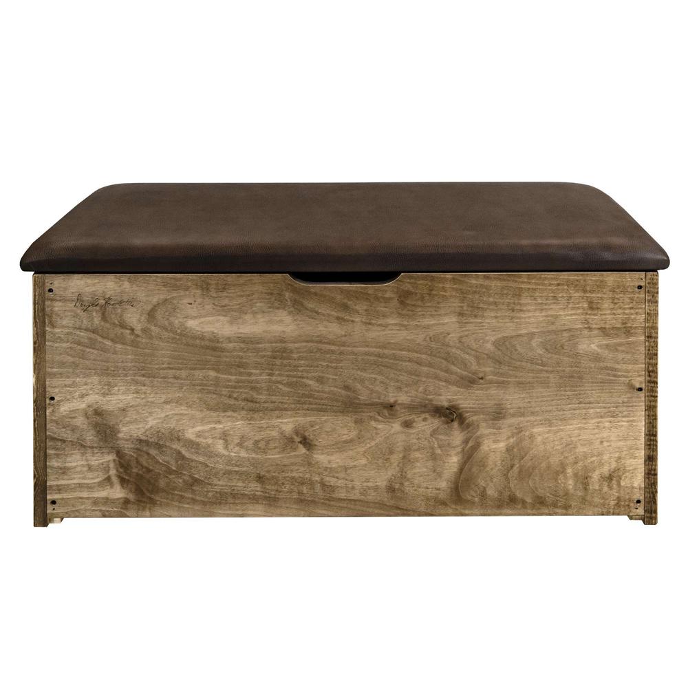 Homestead Collection Small Blanket Chest, Saddle Upholstery, Stain & Lacquer Finish. Picture 6
