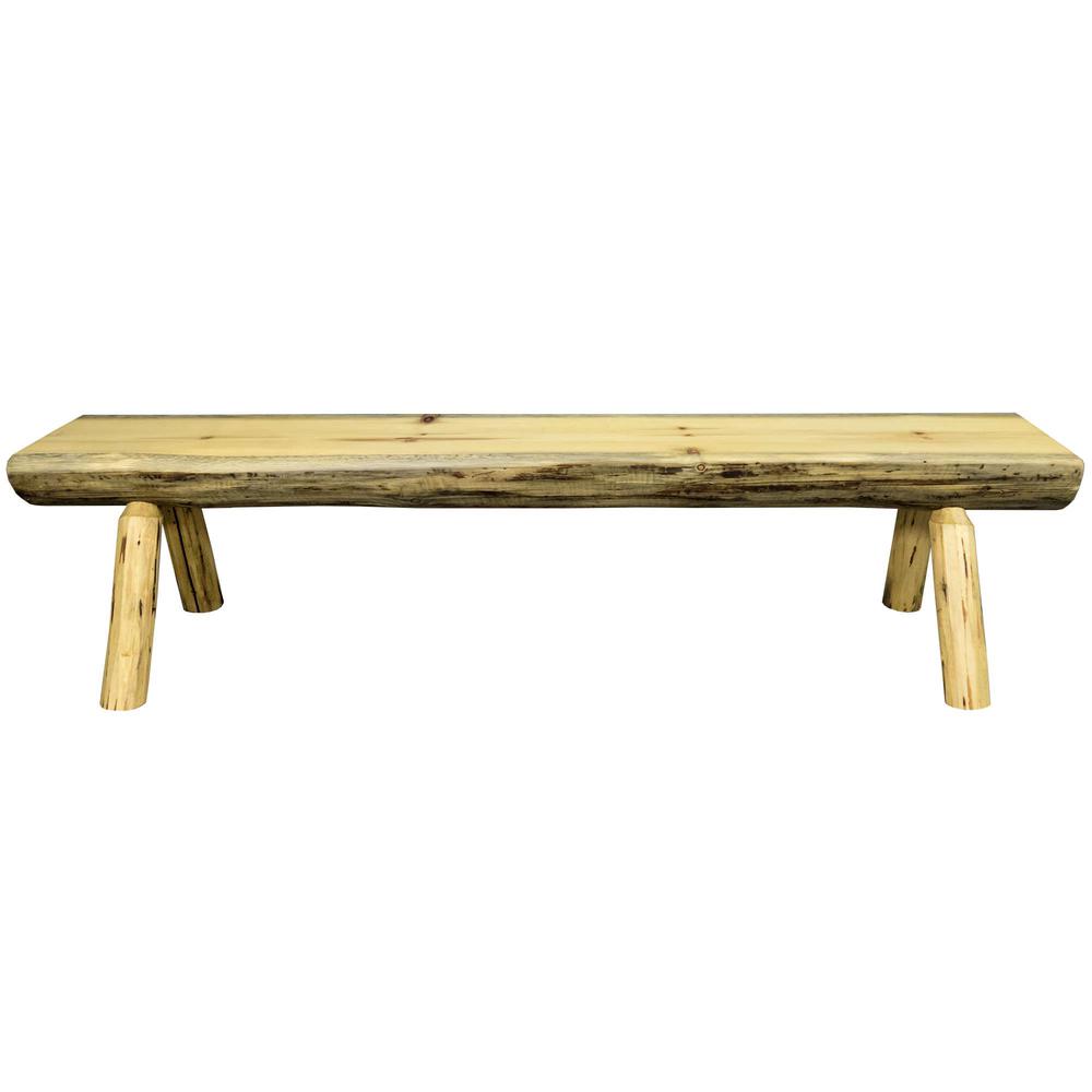 Montana Collection Half Log Bench, Exterior Finish, 6 Foot. Picture 2