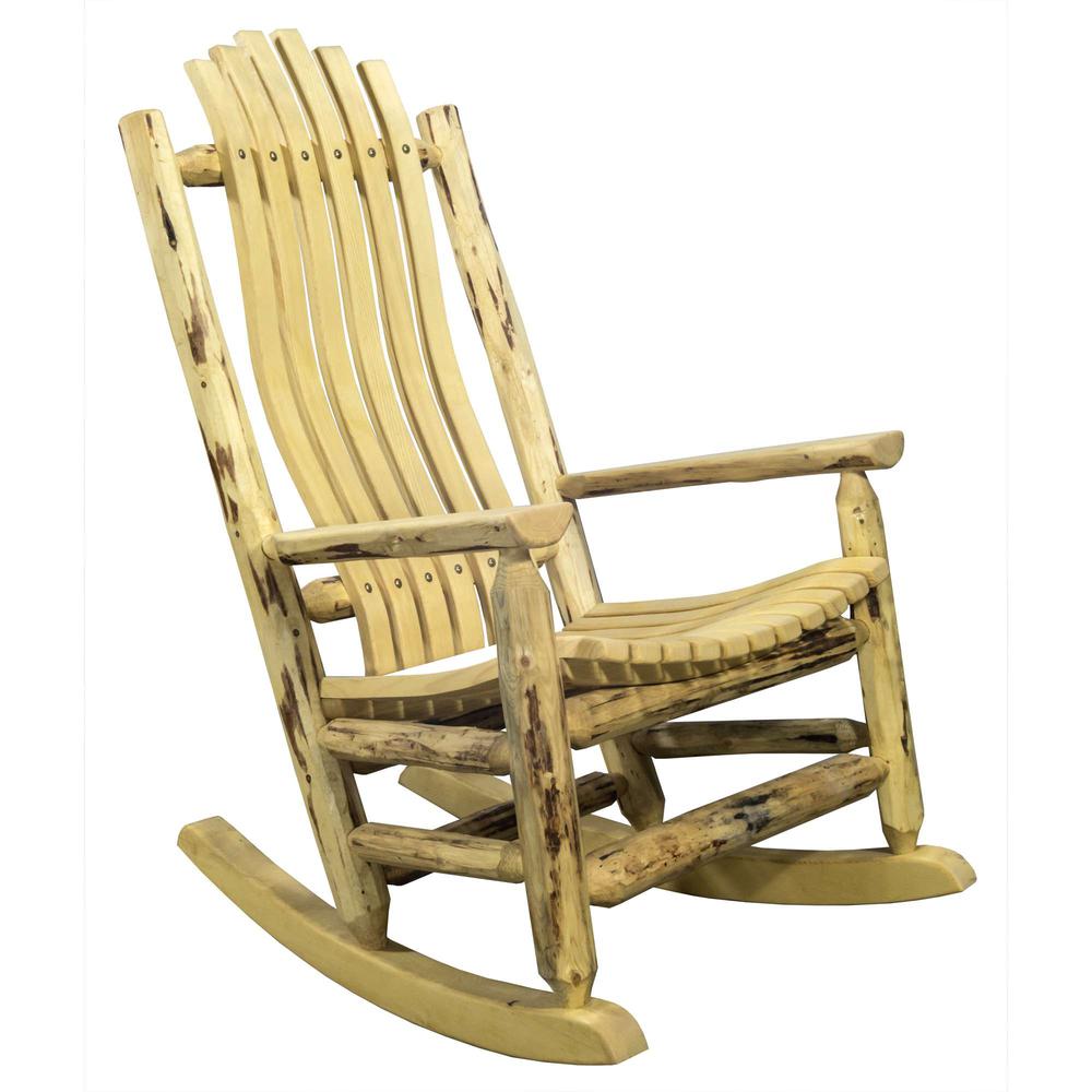 Montana Collection Adult Log Rocker, Exterior Finish. Picture 1