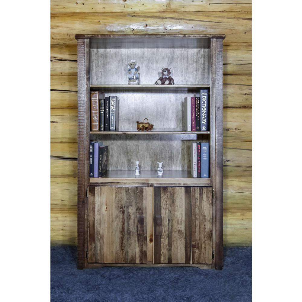 Homestead Collection Bookcase with Storage, Stain & Clear Lacquer Finish. Picture 2