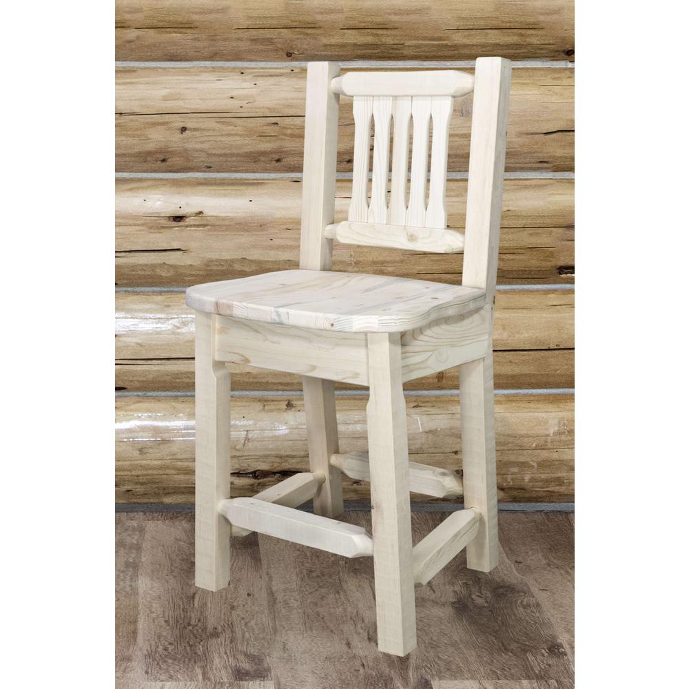 Homestead Collection Counter Height Barstool w/ Back, Ready to Finish. Picture 4