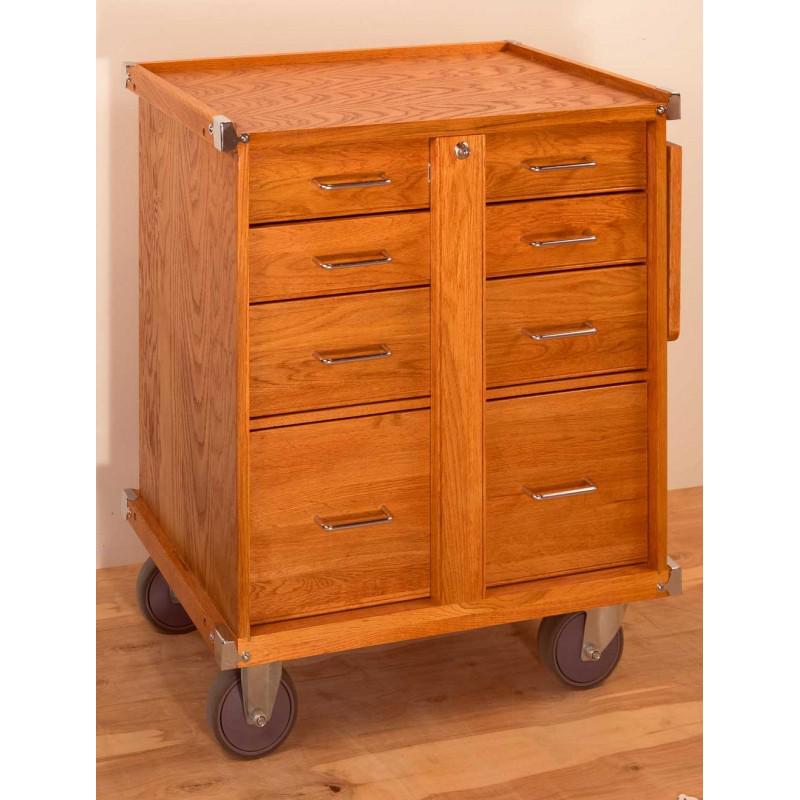 Oak 5 Drawer Roller Cabinet. Picture 4