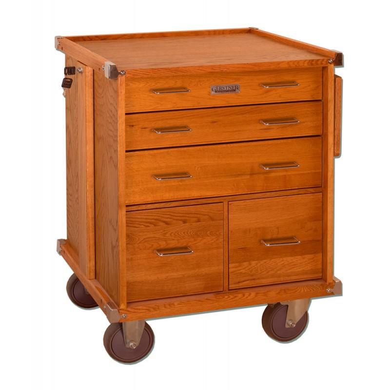 Oak 5 Drawer Roller Cabinet. Picture 1