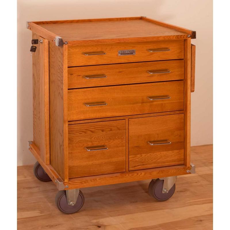 Oak 5 Drawer Roller Cabinet. Picture 3