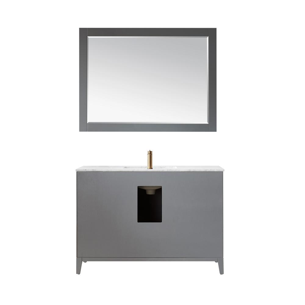 48" Single Bathroom Vanity Set in Gray with Mirror. Picture 2
