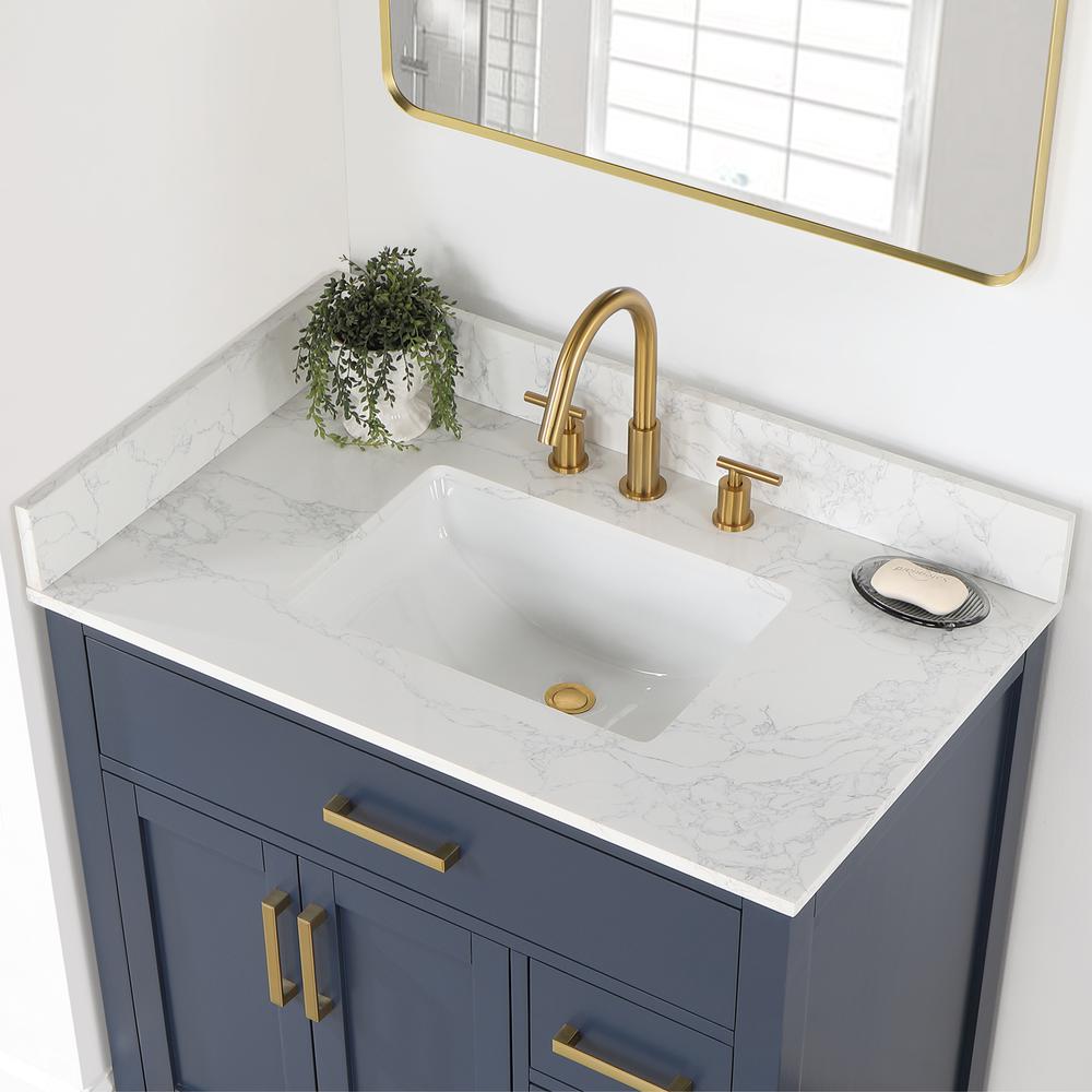 36" Single Bathroom Vanity in Royal Blue without Mirror. Picture 4