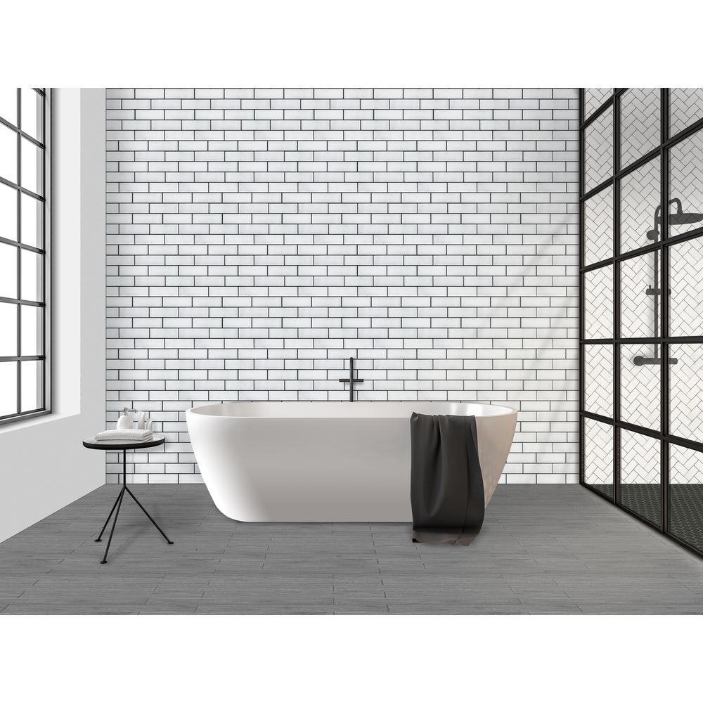 Lorca 11.18" x 9.84" Subway Lava Stone Mosaic Floor and Wall Tile. Picture 5