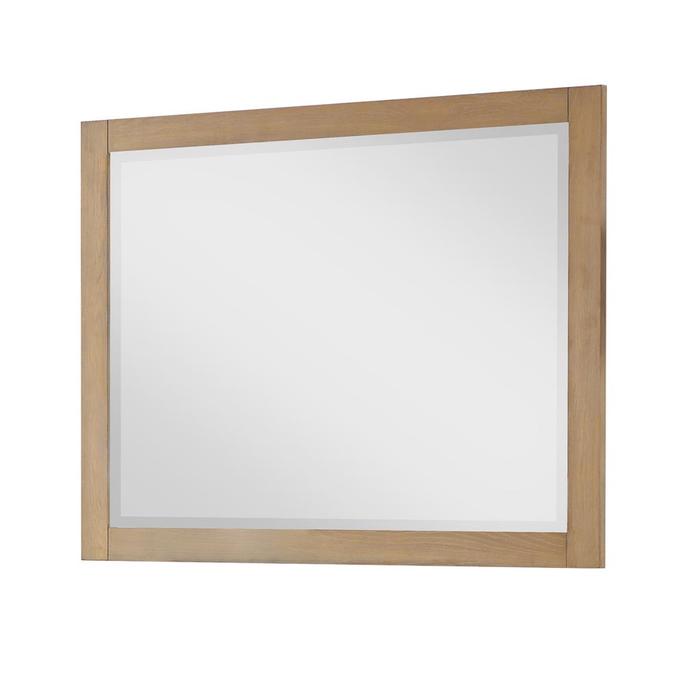 48" Rectangular Bathroom Wood Framed Wall Mirror in Washed Oak. Picture 2
