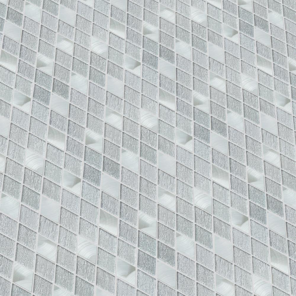 Ballagh 9.9" x 12" Diamond Laminated Glass Mosaic Mix Aluminum Wall Tile. Picture 5