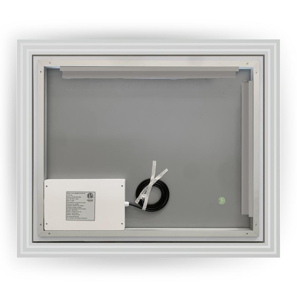 Livorno 36” Rectangle Frameless Modern LED Bathroom Vanity Mirror. Picture 2