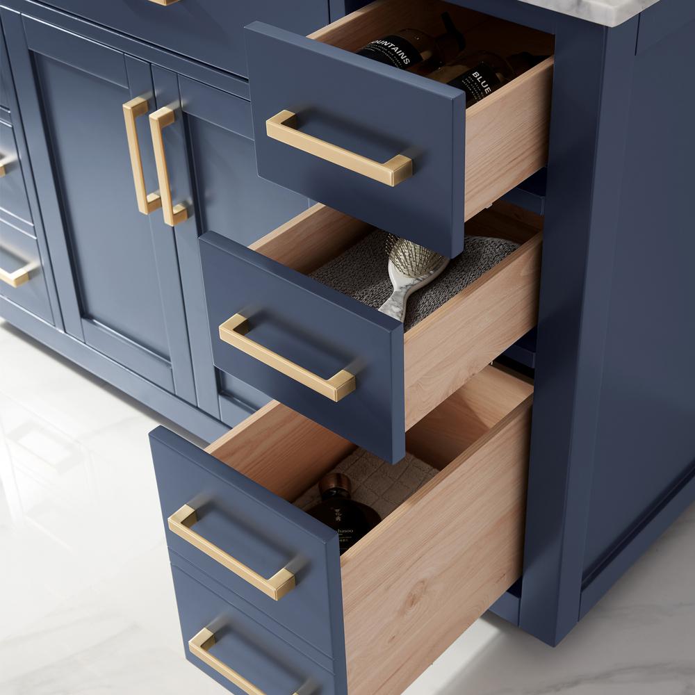 Single Bathroom Vanity Cabinet Only in Royal Blue without Countertop and Mirror. Picture 2