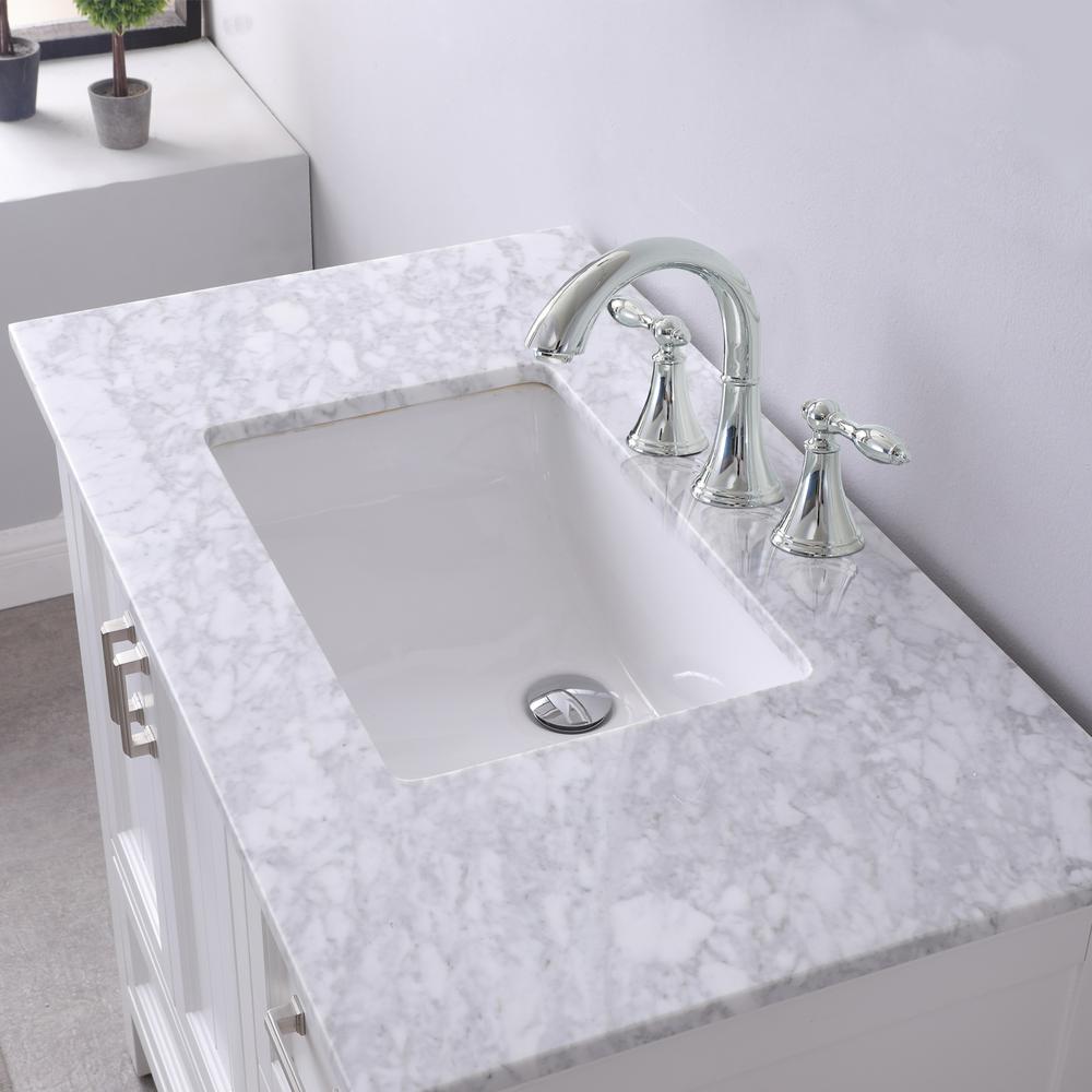 36" Single Bathroom Vanity Set in White with Mirror. Picture 7
