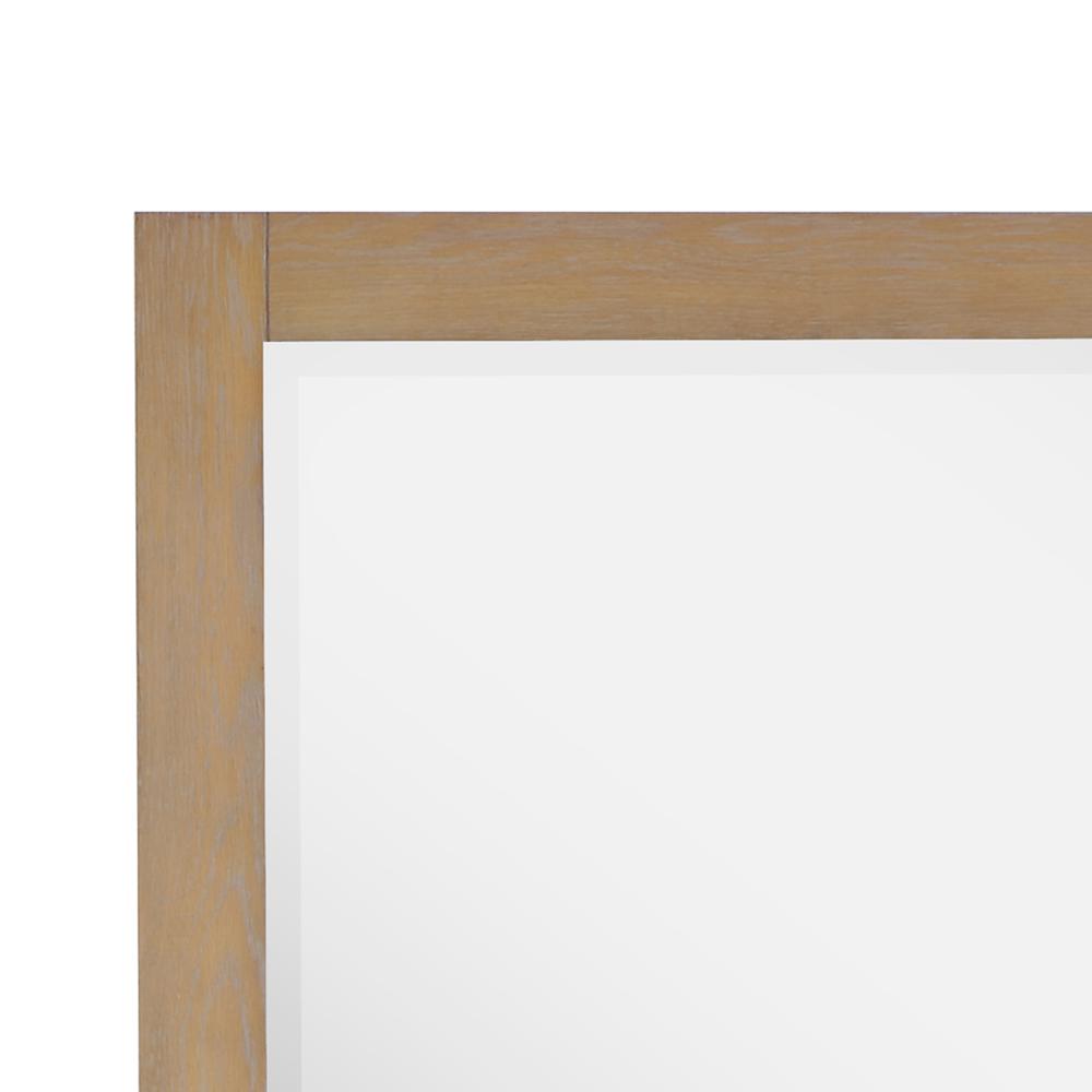 48" Rectangular Bathroom Wood Framed Wall Mirror in Washed Oak. Picture 11