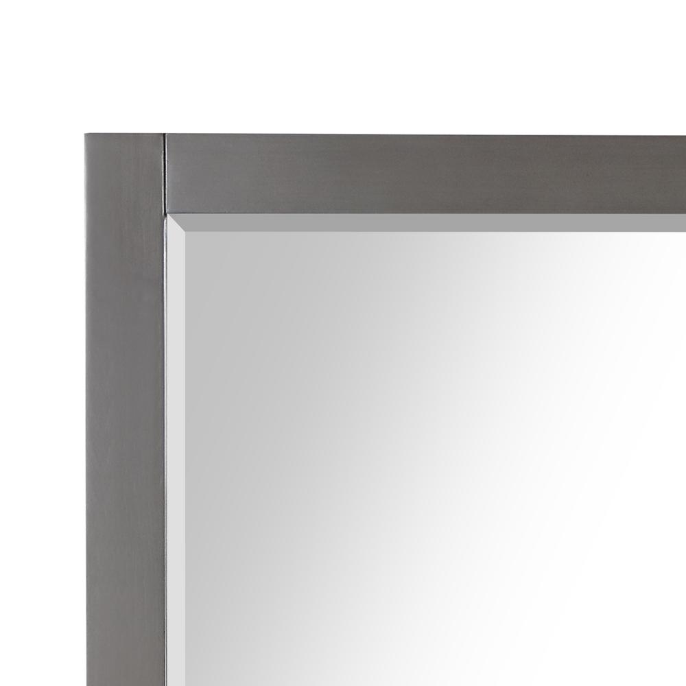 48" Rectangular Bathroom Wood Framed Wall Mirror in Gray Pine. Picture 11