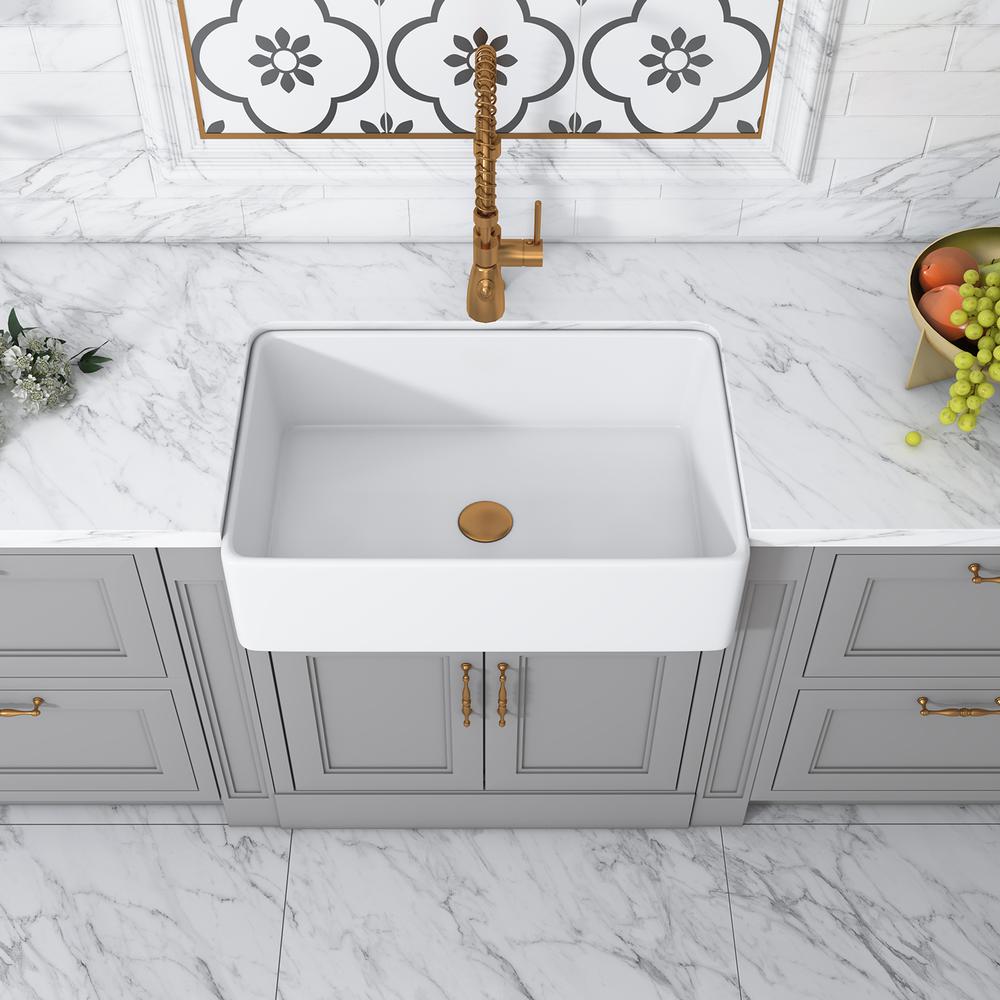 Treviso Glossy White Ceramic Rectangular 30" L x 19.7" W Vessel Bathroom Sink. Picture 7