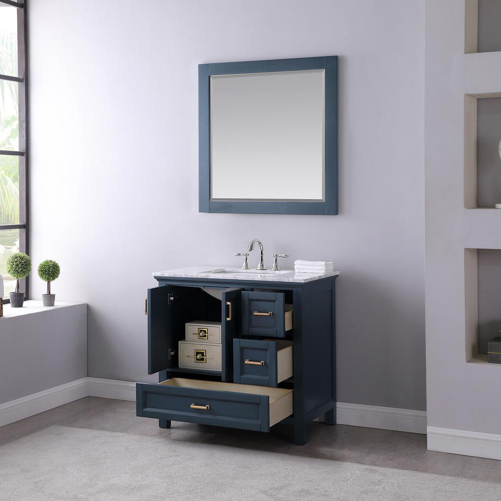 36" Single Bathroom Vanity Set in Classic Blue with Mirror. Picture 5