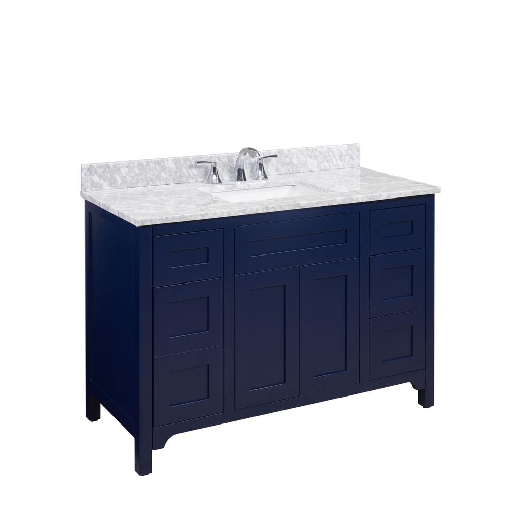 49 in. Natural Marble Vanity Top with White Sink. Picture 4