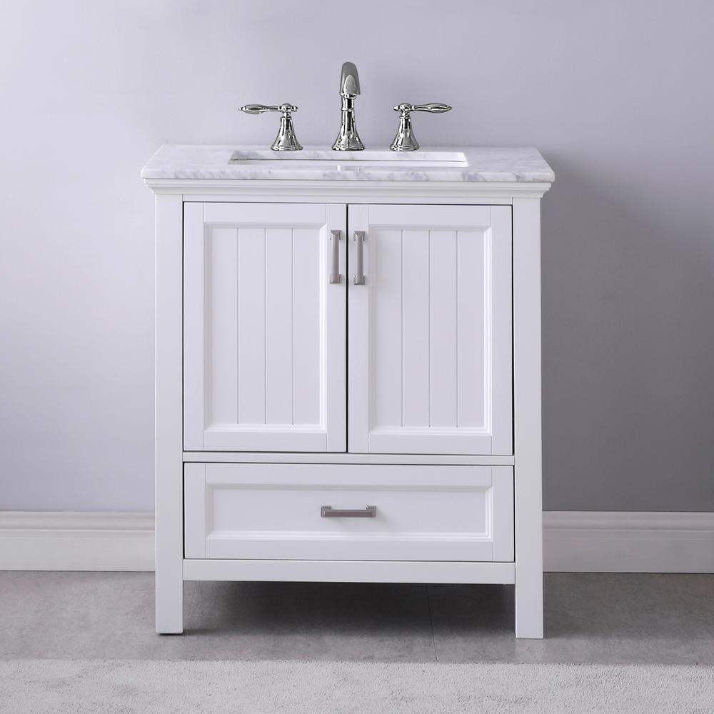 30" Single Bathroom Vanity Set in White without Mirror. Picture 3