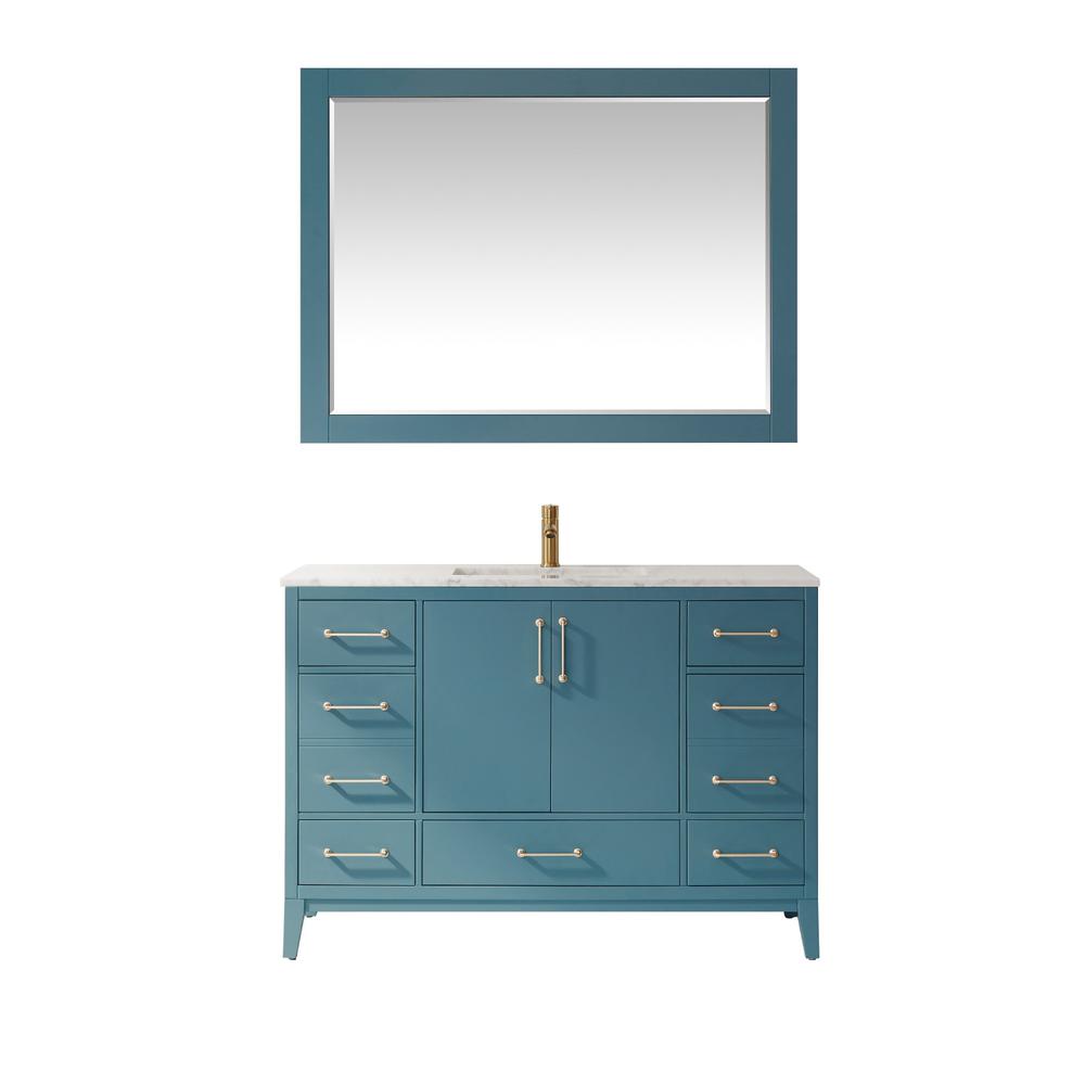48" Single Bathroom Vanity Set in Royal Green with Mirror. Picture 1