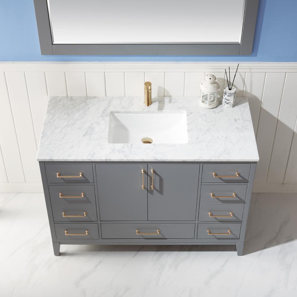 48" Single Bathroom Vanity Set in Gray with Mirror. Picture 6