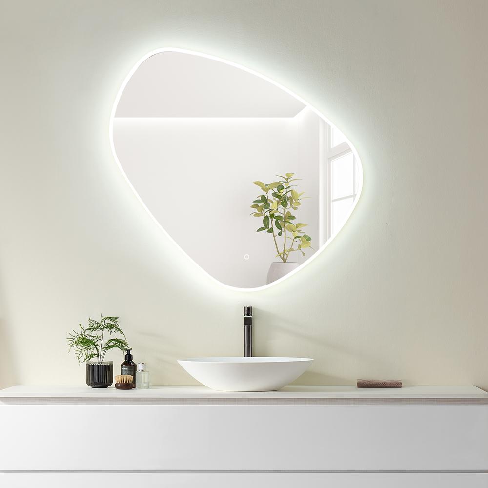 Rasso Novelty 39" Frameless Modern Bathroom/Vanity LED Lighted Wall Mirror. Picture 7
