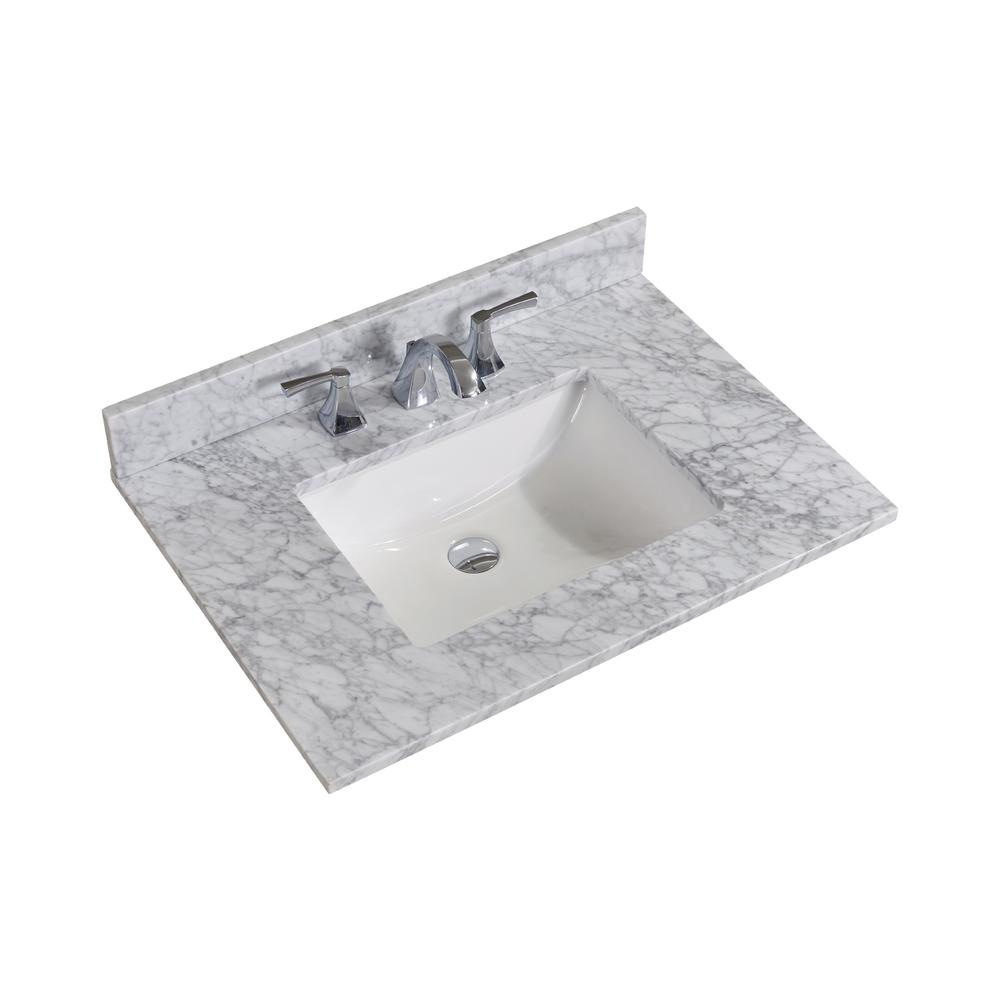 31 in. Natural Marble Vanity Top with White Sink. Picture 6