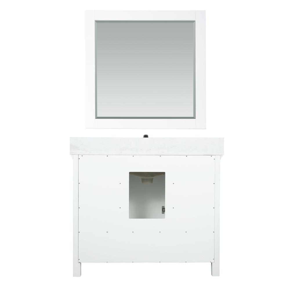 42" Single Bathroom Vanity Set in White with Mirror. Picture 2