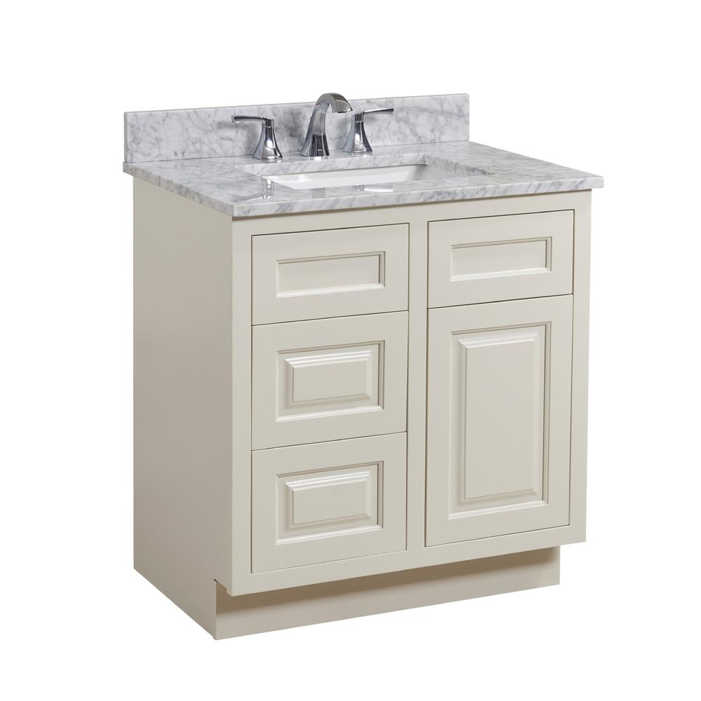 31 in. Natural Marble Vanity Top with White Sink. Picture 3