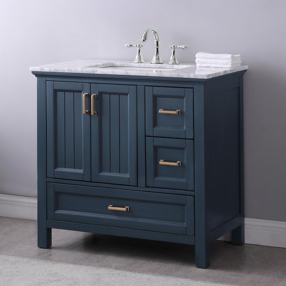 36" Single Bathroom Vanity Set in Classic Blue without Mirror. Picture 5