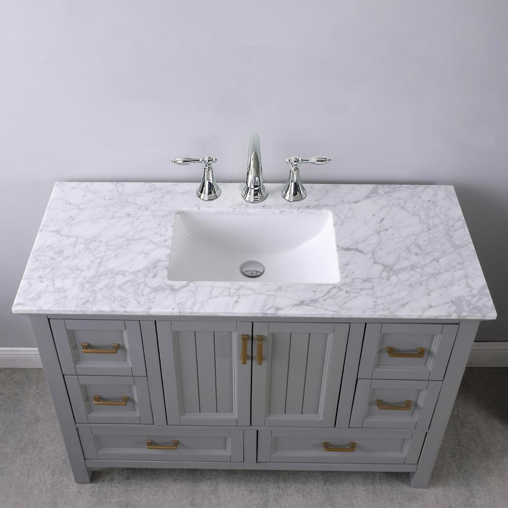 48" Single Bathroom Vanity Set in Gray without Mirror. Picture 7