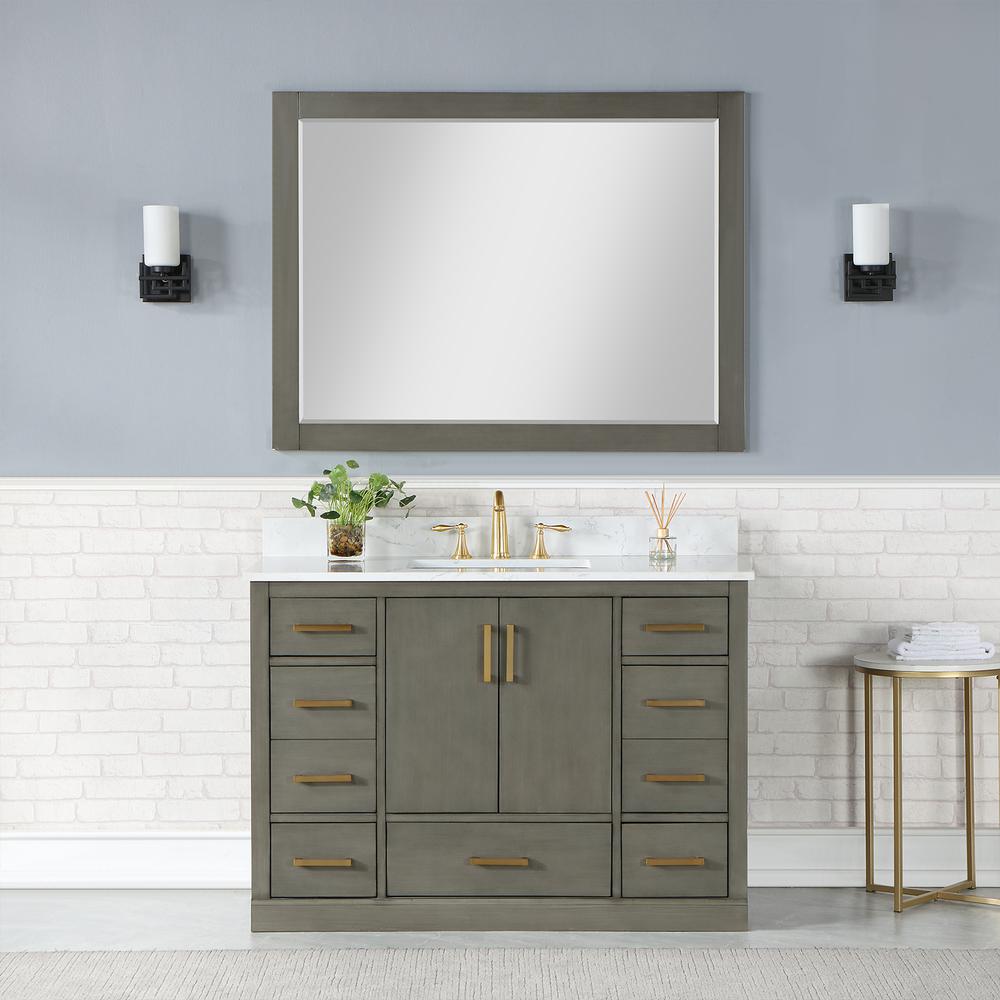 48" Single Bathroom Vanity Set in Gray Pine with Mirror. Picture 3