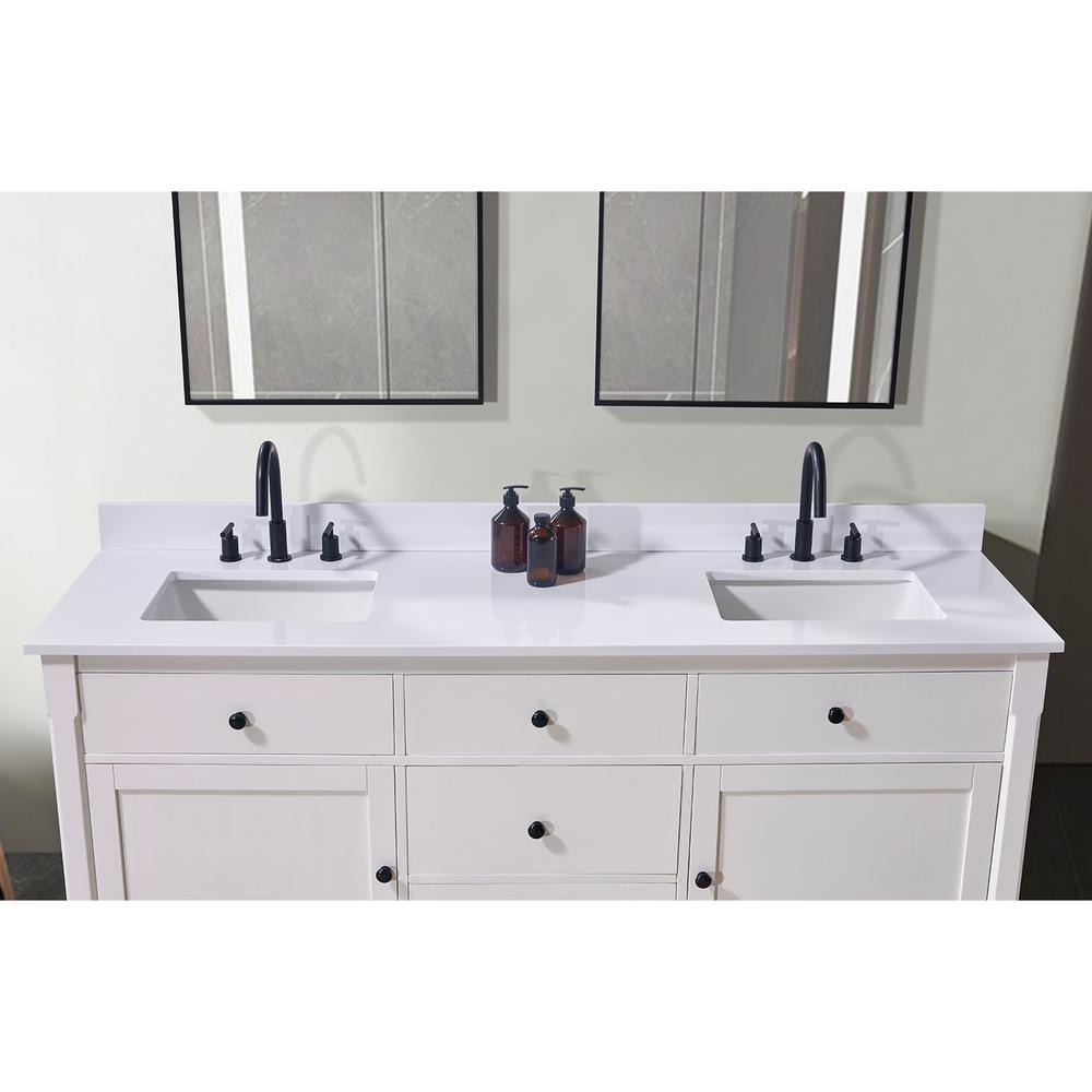 73. in Composite Stone Vanity Top in Snow White with White Sink. Picture 7