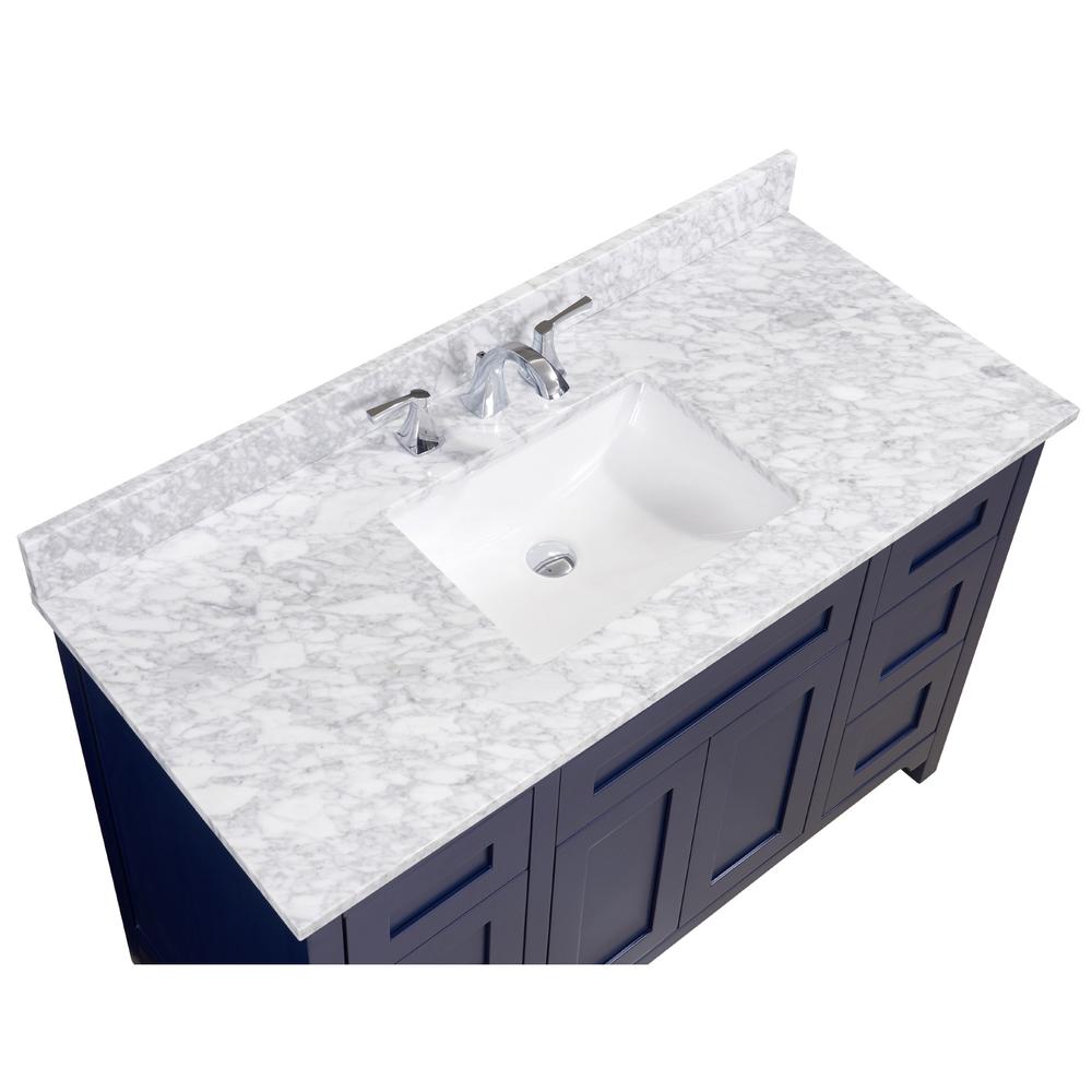 49 in. Natural Marble Vanity Top with White Sink. Picture 7