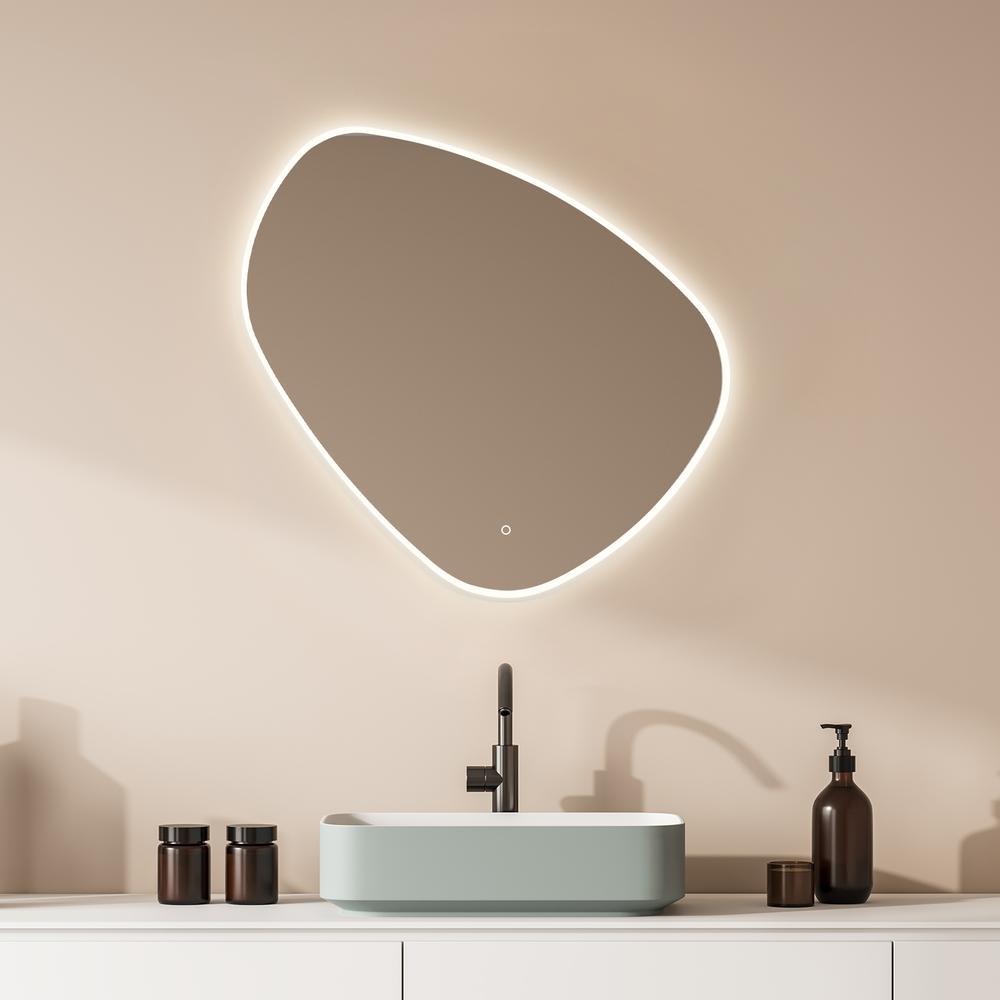 Rasso Novelty 39" Frameless Modern Bathroom/Vanity LED Lighted Wall Mirror. Picture 13