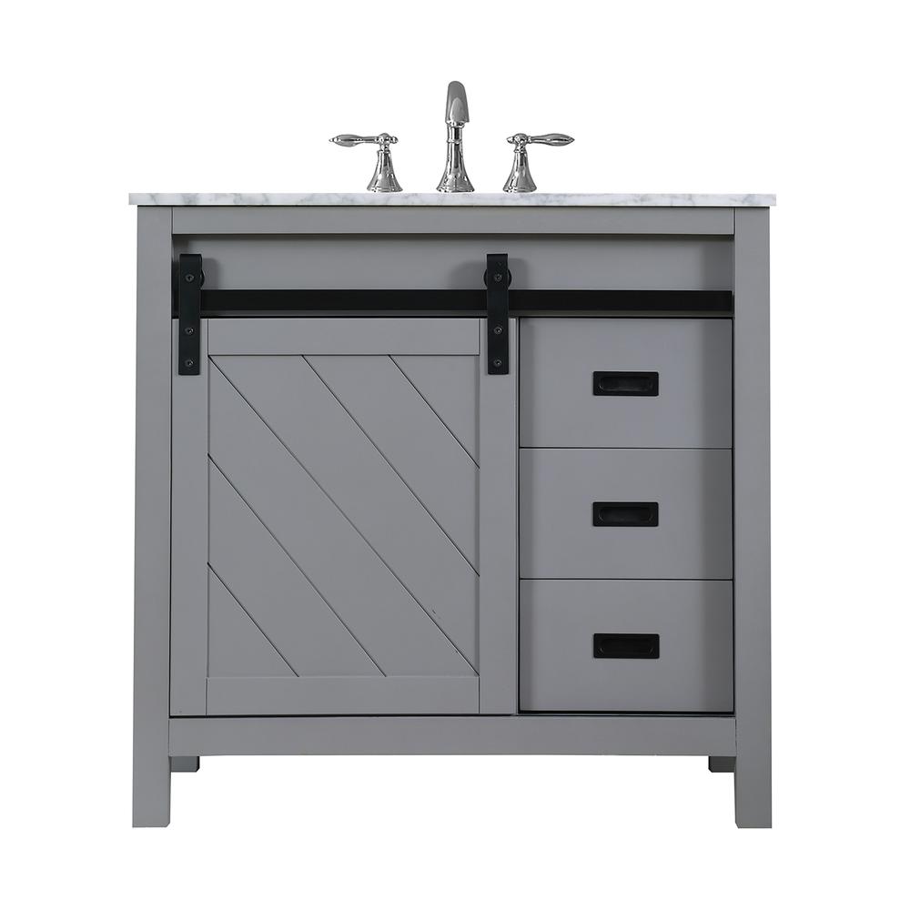 36" Single Bathroom Vanity Set in Gray without Mirror. Picture 1